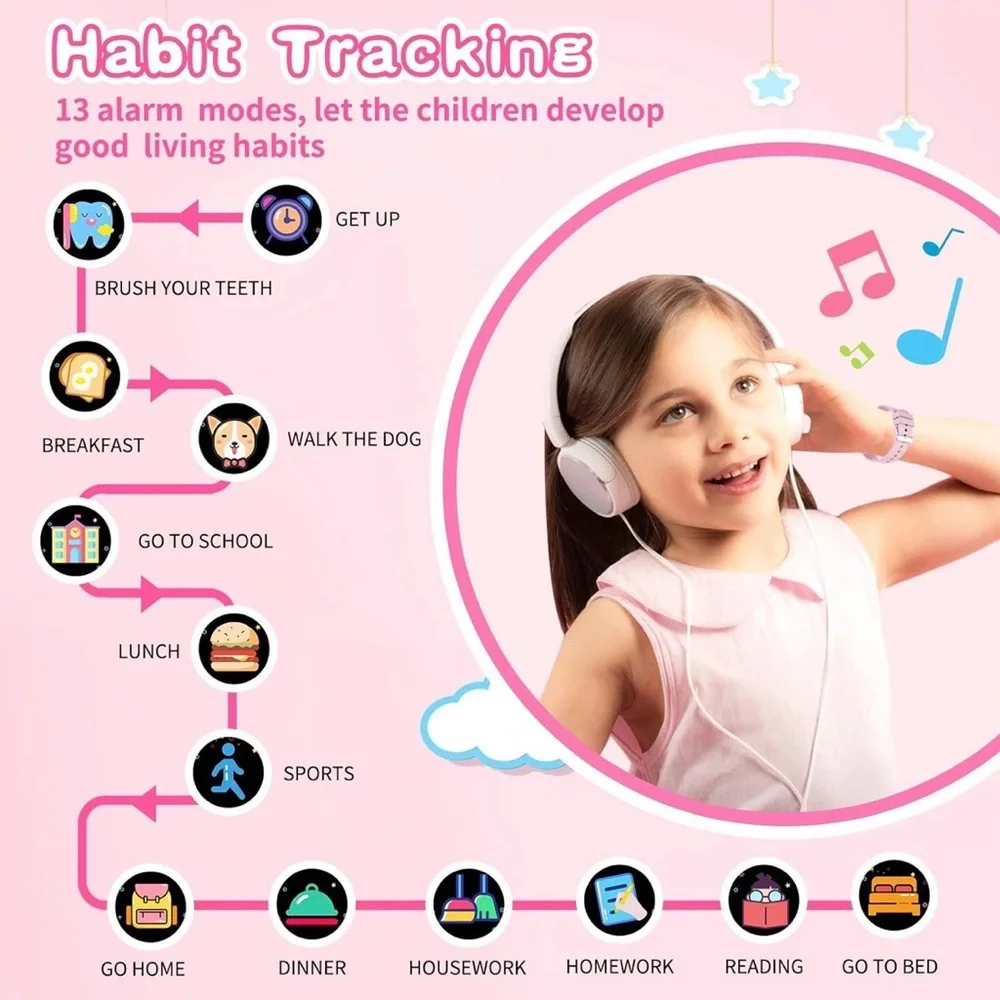 NIB Cosjoype Kids Smartwatch Music,Camera,Games,Touchscreen,Video, Tracker,Pink